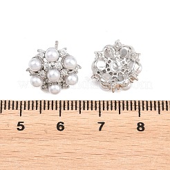 Pendientes de tuerca de circonio cúbico con micro pave de latón&nbsp;EJEW-G471-43P