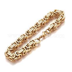 Bracciali a catena bizantina in acciaio inossidabile 304&nbsp;BJEW-L661-01G