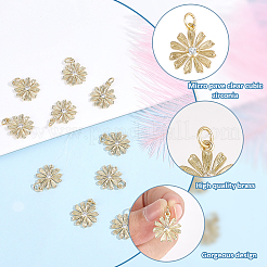 10 pendentif en laiton plaqué et zircone cubique&nbsp;KK-BBC0025-07