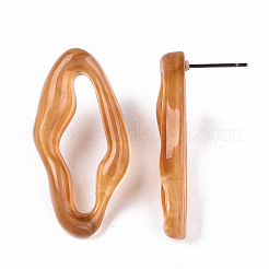 Orecchini a bottone in resina trasparente&nbsp;EJEW-T012-05-B01