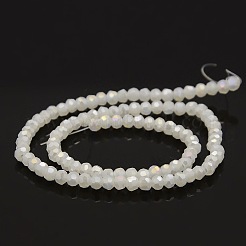 Brins de perles rondes en verre imitation jade plaqué couleur ab&nbsp;GLAA-A027-3mm-AB01