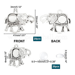 40 pièce de 2 supports de cabochon de pendentif en alliage de style tibétain&nbsp;FIND-PH0004-86