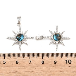 Pendentifs avec zircon cubiques à micro-pavés en laiton&nbsp;KK-C037-05P