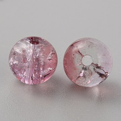 50 pz perle di vetro crackle trasparente&nbsp;GLAA-WH0024-07U