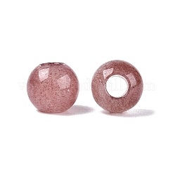 Cuentas europeas de cuarzo fresa natural&nbsp;G-Q607-02F