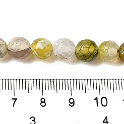 Brins de perles d'agate craquelées au feu naturel teintées et chauffées&nbsp;G-P539-C01-01