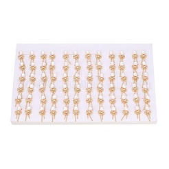 Boucles d'oreilles pendantes en laiton serties de micro-pavés de zirconiums cubiques transparents&nbsp;PEAR-N020-JY04