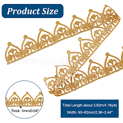 Repasser/coudre sur le ruban de dentelle de fleur de broderie de polyester&nbsp;SRIB-WH0026-32B