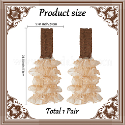 Manches de jambe en patchwork superposées à volants en polyester&nbsp;AJEW-WH20042-75B