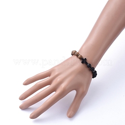 Bracelets extensibles en perles de bois naturel&nbsp;BJEW-JB05231
