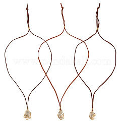3 pochette en macramé imitation daim avec pendentif pour collier&nbsp;NJEW-TAC0051-02
