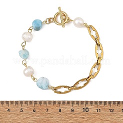 Bracelets en chaîne de perles et pépites de pierres précieuses naturelles mélangées&nbsp;BJEW-JB14436
