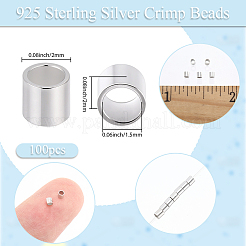 100 Stück rhodinierte 925 Sterlingsilber-Abstandsperlen&nbsp;STER-BBC0008-89