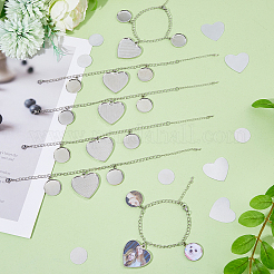 DIY-Kit zur Herstellung von leeren Herzarmbändern aus Messing und Legierung&nbsp;BJEW-DC00002