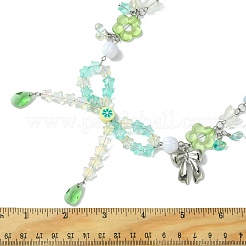 Collana con ciondolo bowknot in lega e cane e stella&nbsp;NJEW-FZ00006