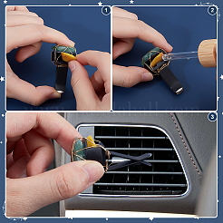 6 pince pour grille d'aération de voiture en pierre précieuse naturelle&nbsp;HJEW-BC00072