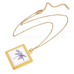 Collar con colgante de cocotero acrílico de aleación con temática oceánica&nbsp;NJEW-F369-01E