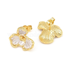 Reperti di orecchini a bottone in ottone smaltato&nbsp;KK-CBA58F9-01G-02