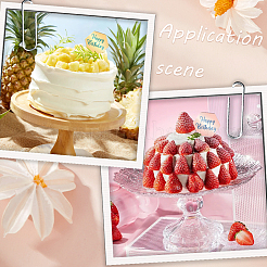 21 pièce de décoration de carte d'insertion de cupcake d'anniversaire en acrylique effet miroir 3 couleurs&nbsp;AJEW-SP0001-67B