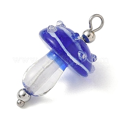 Acciaio inossidabile 304 con pendenti in vetro lavorato a mano con effetto grezza.&nbsp;LA-CBA4231-01C-P
