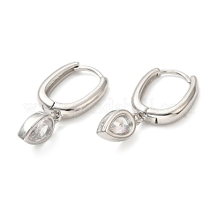 Orecchini a cerchio pendenti a goccia con zirconi&nbsp;EJEW-Z019-05P