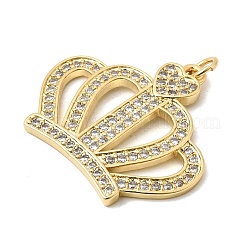 Pendenti in zirconi cubici trasparenti in micro pavè di ottone&nbsp;KK-H267-034G