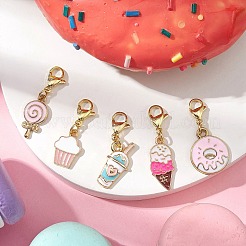 5 pz 5 stili di decorazioni pendenti in lega di smalto per dessert&nbsp;HJEW-JM02383