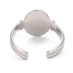 Anillo de puño abierto con forma ovalada de acero inoxidable 304 antideslustre para mujer&nbsp;RJEW-C025-04P