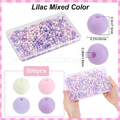 500 Stück gummierte Acrylperlen imitiert aus Silikon&nbsp;OACR-SP0001-33B