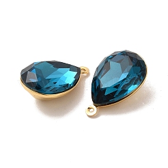 Vero ottone placcato oro 18k con pendenti in vetro&nbsp;KK-177-22G-01