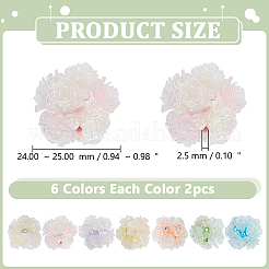 12 Stück 6 Farben leuchtende handgefertigte Polymer-Tonperlen&nbsp;CLAY-AR0001-40