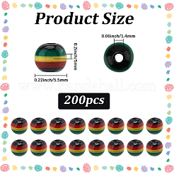 200 pz di perline a strisce in resina opaca&nbsp;RESI-SP0001-54A