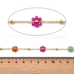 Chaînes à maillons de fleurs en laiton&nbsp;CHC-H114-09G