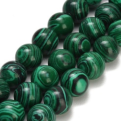Brins de perles de malachite synthétiques teintes&nbsp;GG-CBA6382-A03-12mm