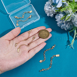 6 pièce 6 styles d'emembouts en laiton avec chaîne&nbsp;FIND-PH0060-21G