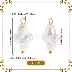 10 Stück Anhänger aus natürlicher Keshi-Perle&nbsp;PEAR-SC0001-47