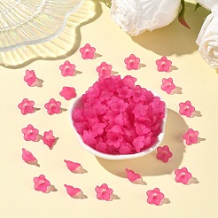 Klobige magenta transparent gefrostetem Acryl-Perlen Blume&nbsp;X-PL560-14