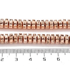 Fili di perle di roccia lavica naturale elettrodeposta&nbsp;G-H303-A01-RG