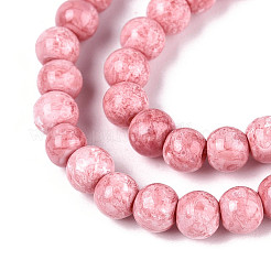Chapelet de perles en verre baking paint&nbsp;DGLA-N016-4mm-02