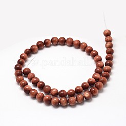 Synthetischen Goldstone runde Perle Stränge&nbsp;X-G-P075-48-8mm