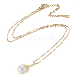201 collane a catena in acciaio inossidabile&nbsp;NJEW-P309-15A-G