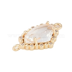 Vergoldete Messing-Pavé-Verbindungsanhänger mit klaren Zirkonia&nbsp;KK-L218-002G-01