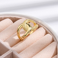 Gestellplattierte Messingmanschettenfingerringe für Frauen&nbsp;RJEW-M028-06G