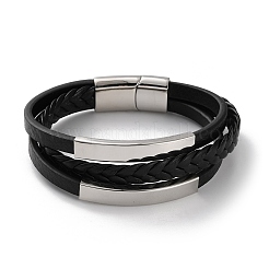 Geflochtene Mikrofaser-Leder-Mehrstrang-Armbänder für Männer&nbsp;BJEW-Z081-02P