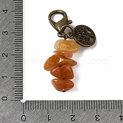 Decoraciones colgantes con chips de piedras preciosas mixtas sintéticas y naturales.&nbsp;HJEW-JM01665-02