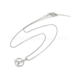 Messing Halsketten mit klarem Zirkonia-Herzanhänger und Kastenkette&nbsp;NJEW-M079-03P