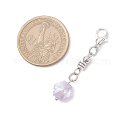 4 pendentif décoratif en verre en forme de flocon de neige&nbsp;HJEW-JM04307