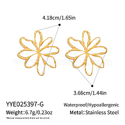 Boucles d'oreilles à tige en forme de fleur creuse en acier inoxydable 304&nbsp;CB8096-1
