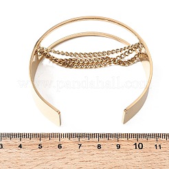 Bracelets manchettes ouvertes multichaînes en acier inoxydable 304&nbsp;BJEW-K264-06G