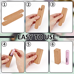 Cajas de embalaje de lápiz labial de papel kraft plegables&nbsp;CON-WH0092-74C